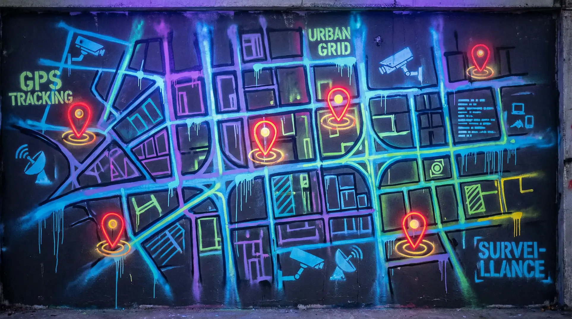 ai脱衣软件 狗仔追踪地图 - 城市涂鸦风格
